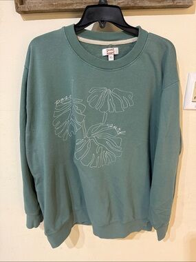 Post Surf Green Monstera Graphic Sweatshirt